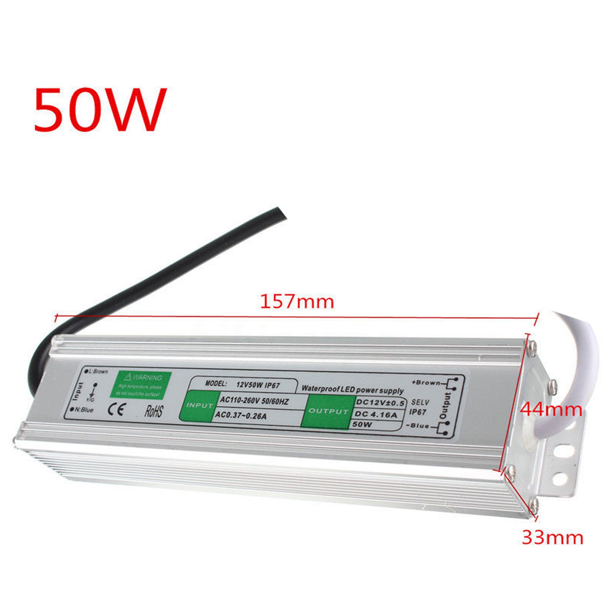 LED_Sone 12V DC Netzteil 200W – IP67 Wasserdicht, Für LED Streifen, Trafo, 16,66A, NEU