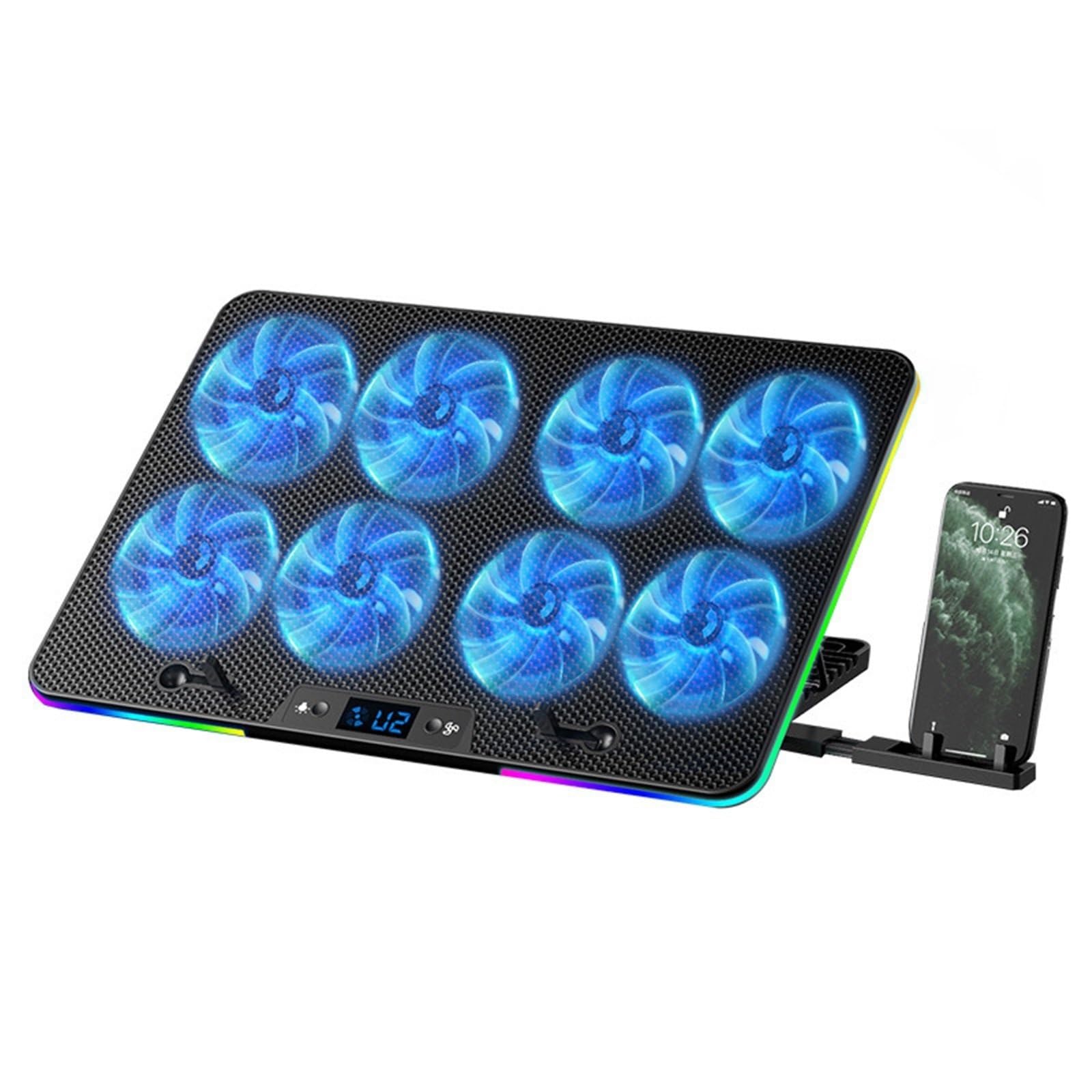 dispositivo di raffreddamento del portatile Supporto Di Raffreddamento Gaming Laptop Velocità Regolabile Dispositivo Di Raffreddamento Del Computer Schermo LED RGB Tappetino Di Raffreddamento Ventilat