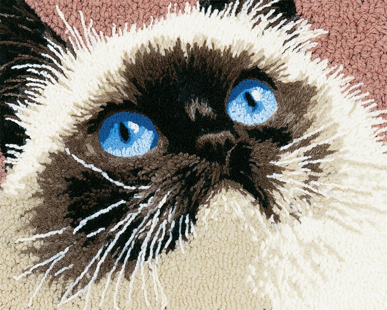 FWRTYCB Latch Hook Rug Kit for Adults Siamese Cat Portrait
