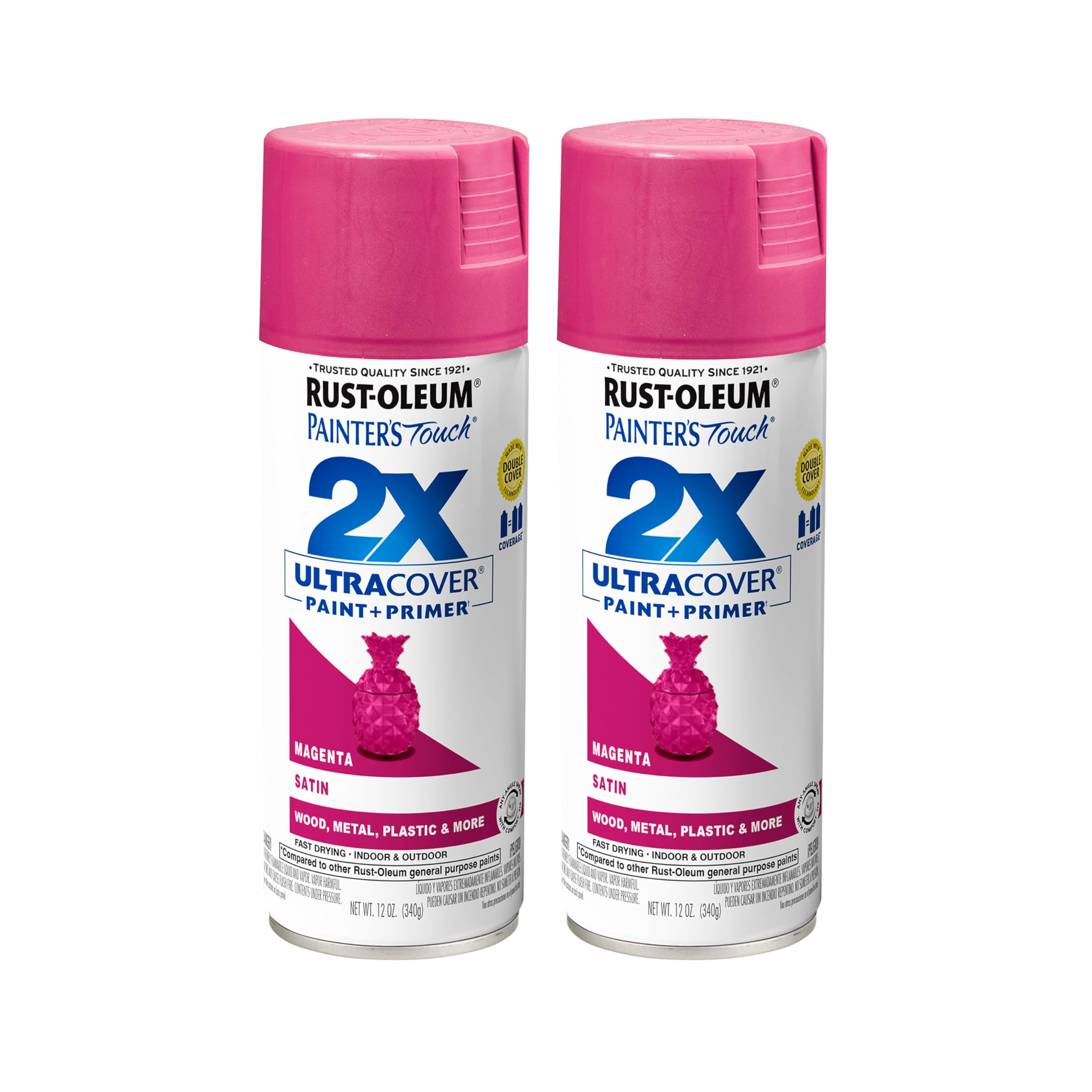 Rust-Oleum Painter's Touch 2X Ultra Cover Spray Paint, Satin Magenta