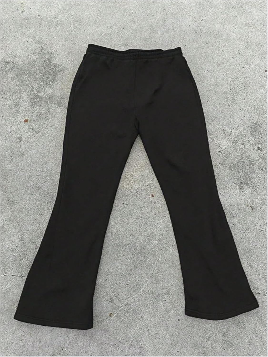 GORGLITTER Men's Letter Graphic Drawstring Waist Pants Stacked Flared Cool Sweatpants with Pockets