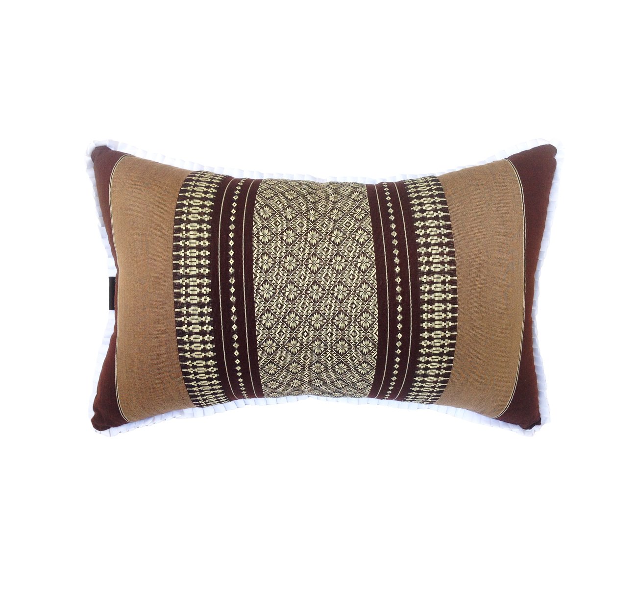 Collumino Traditional Thai Kapok Yoga and Meditation Support Pillow Large Rectangle size 45 x 28cm (Brown)