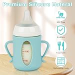Pigeon 5.4oz Silicone Baby Bottle Covers, Anti-Break Glass Bottle Holder with Handles (Pack of 2)
