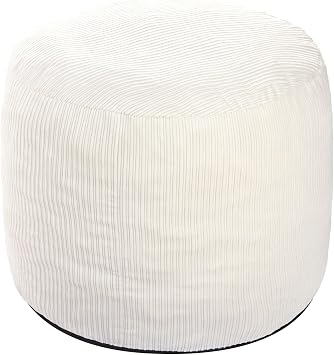 WSOFRLAC Small Pouf Ottoman Foot Rest Footstool and Ottomans Small for Couch Foot Stools for Living Room Boho Couch Ottomans White Beige Pouf Ottoman 20x15 Foot Rest Poufs Footstool