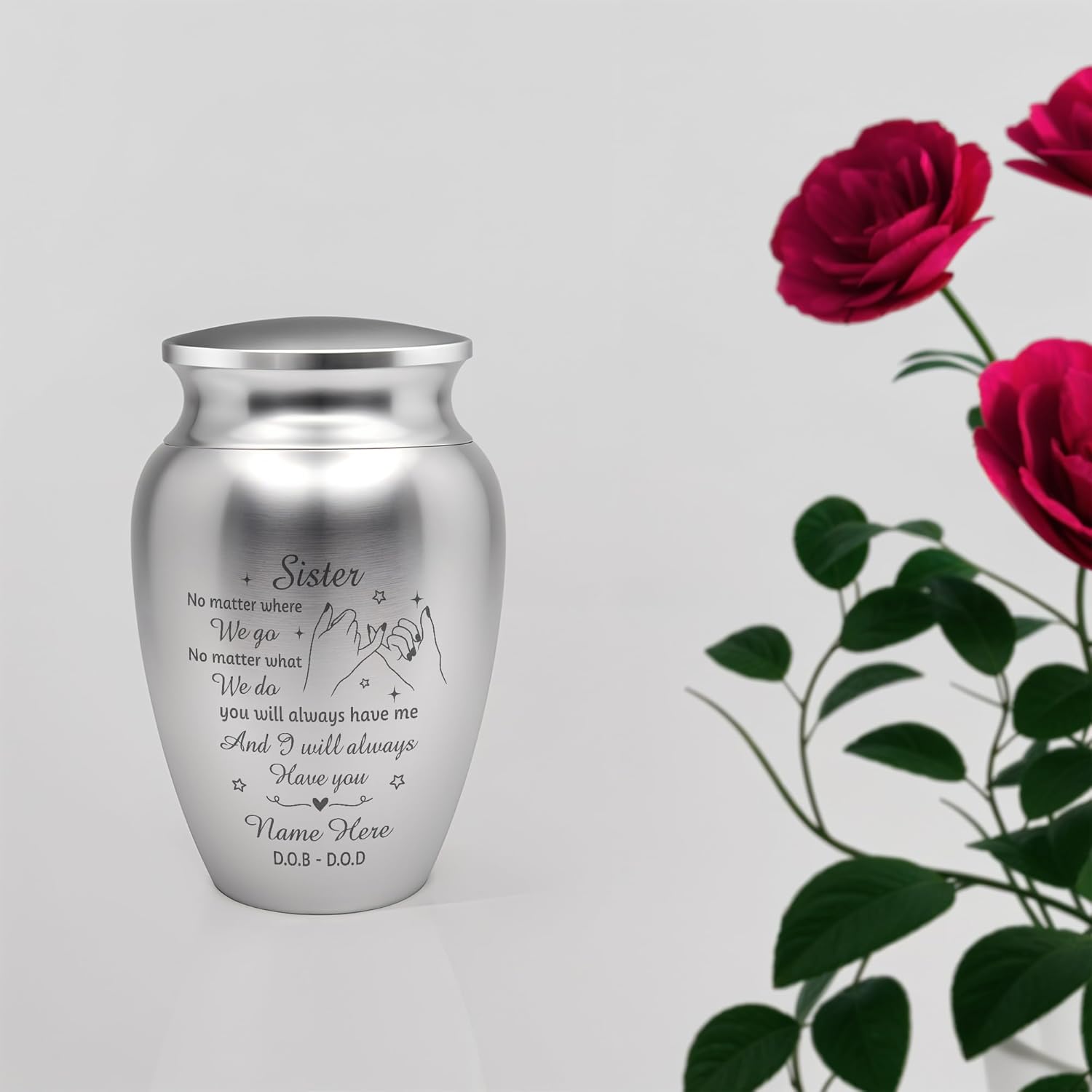 Artsy Woodsy Personalized Sister Memorial Cremation Mini Urn for Human Ashes Keepsake 2.56 inch, Remembrance Gifts for Loss of Loved One, Mini Urns for Human Ashes Bestie Sister-in-Law, Small Urn