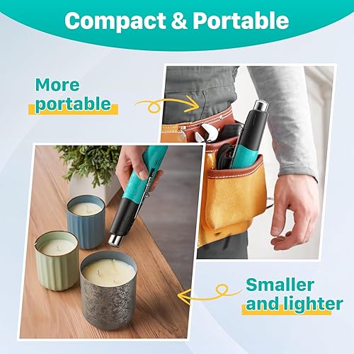 Miniatura 5 de Yeegewin Pistola de calor, mini pistola de aire caliente de calor rápido de 380 W con 2 ajustes de temperatura, 480 F  850 F (480.2F-851.0F)