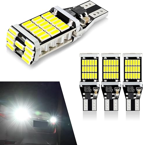Sinytuto 4 luces LED de marcha atrás para automóvil, T15-4014-45SMD, repuesto de luces LED, kit de conversión de luces LED, universal para la