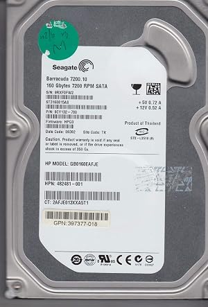 Seagate ST3160815AS 160 0GB 7 2K ENT SATA 3 5 3GBPs Hard Drive