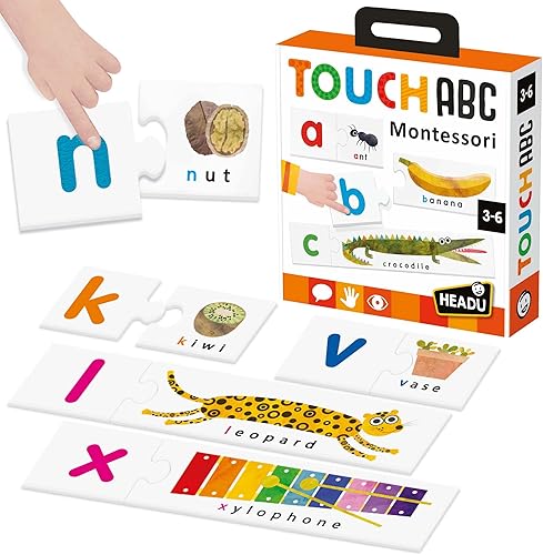 Headu Touch ABC Montessori - Actividades de aprendizaje preescolar de 3 a 6 años, juguetes educativos para niños de 3, 4, 5, 6 años, aprendizaje del