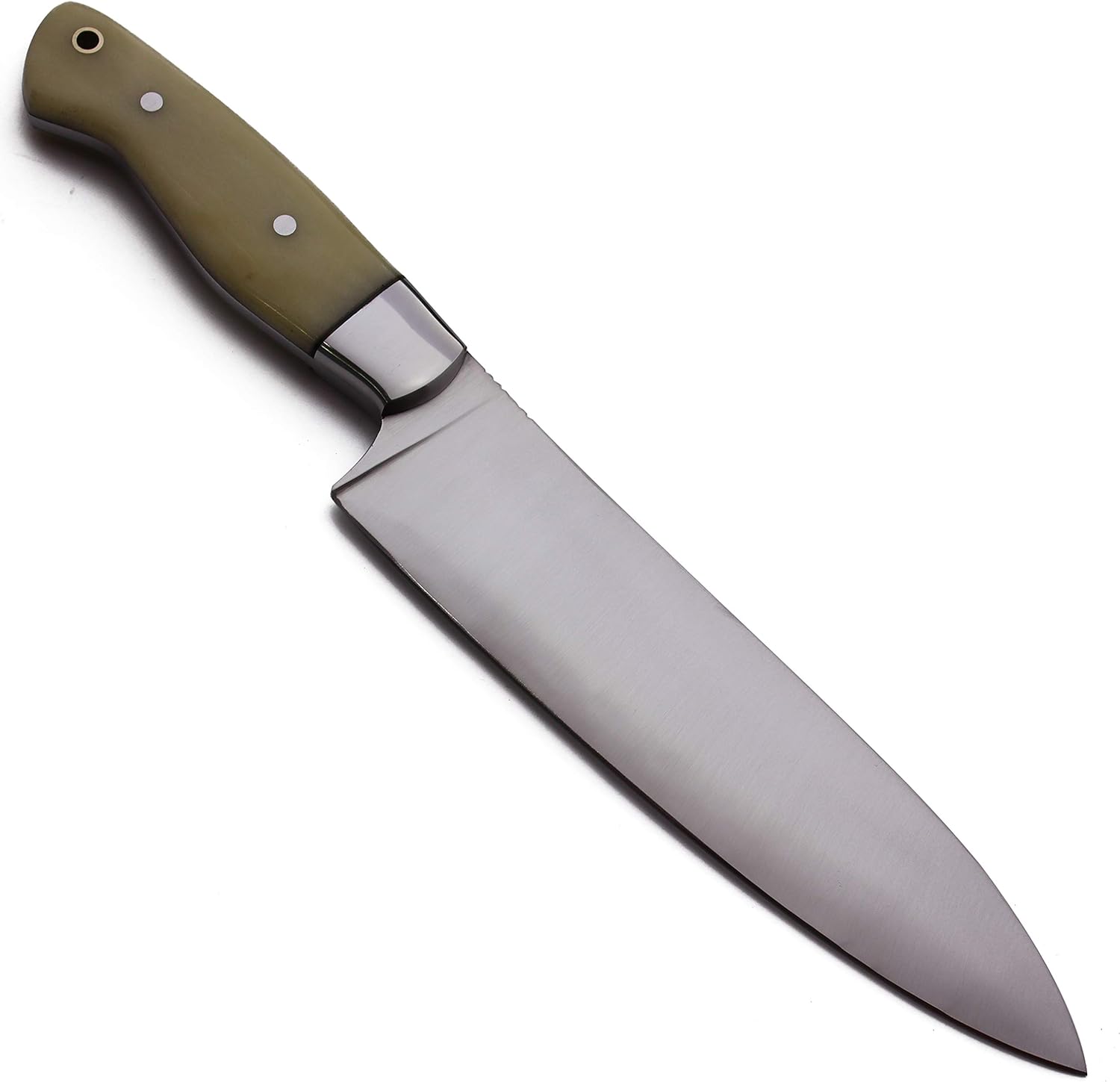 GCS Handmade Bone Handle D2 Tool Steel Chef Knife with leather sheath Full tang blade designed for Hunting & EDC GCS 132