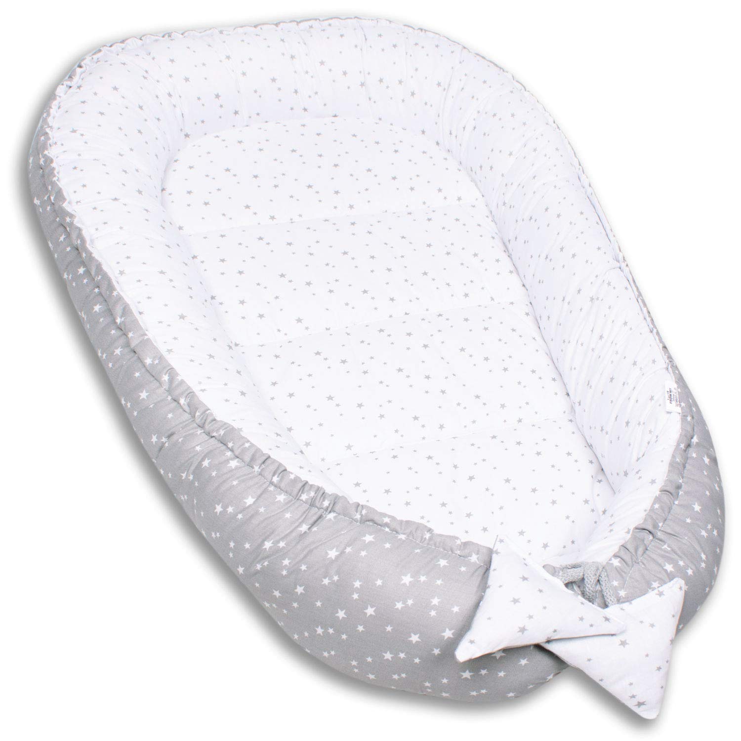 PaLulli Nido da viaggio a 2 lati, per lettino da bambino, in 100% cotone, certificato Oeko-Tex (Galaxy)