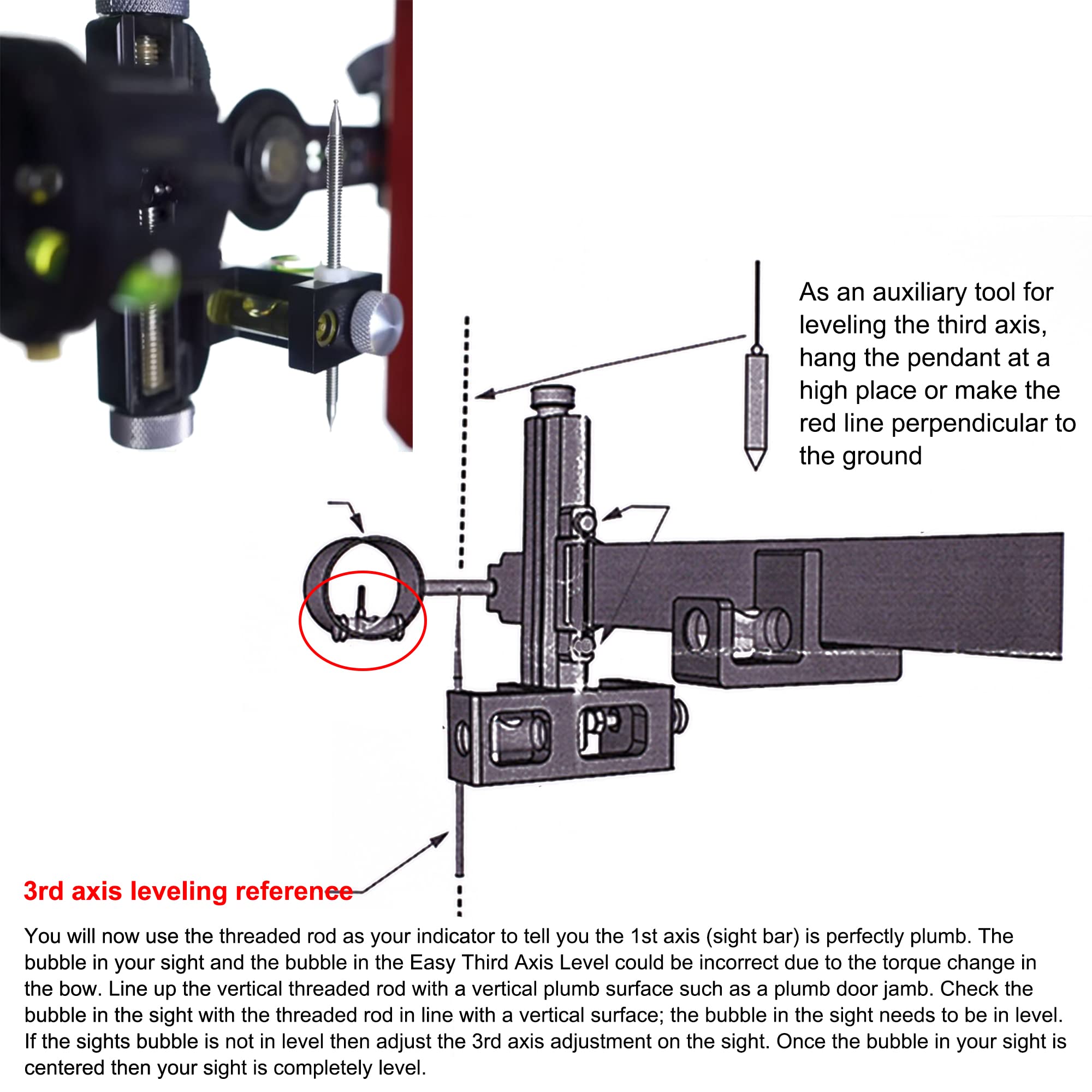 Archery 3rd Axis Bow Sight Level Adjustment Tuning