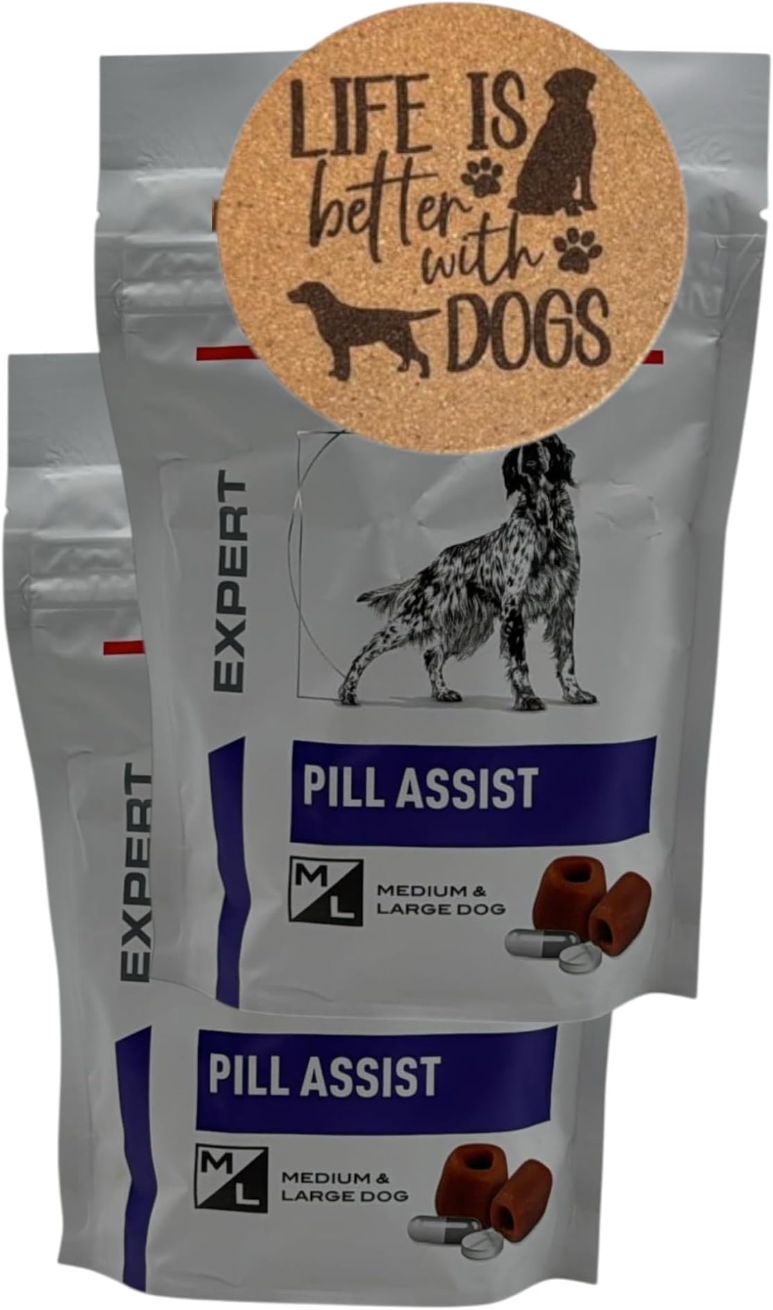 Pill Assist for Medium/Large Dogs 2x 224g Exclusive Treat Makes Giving Medicine to your Dog Easy plus AETN Chicken Jerky Treat