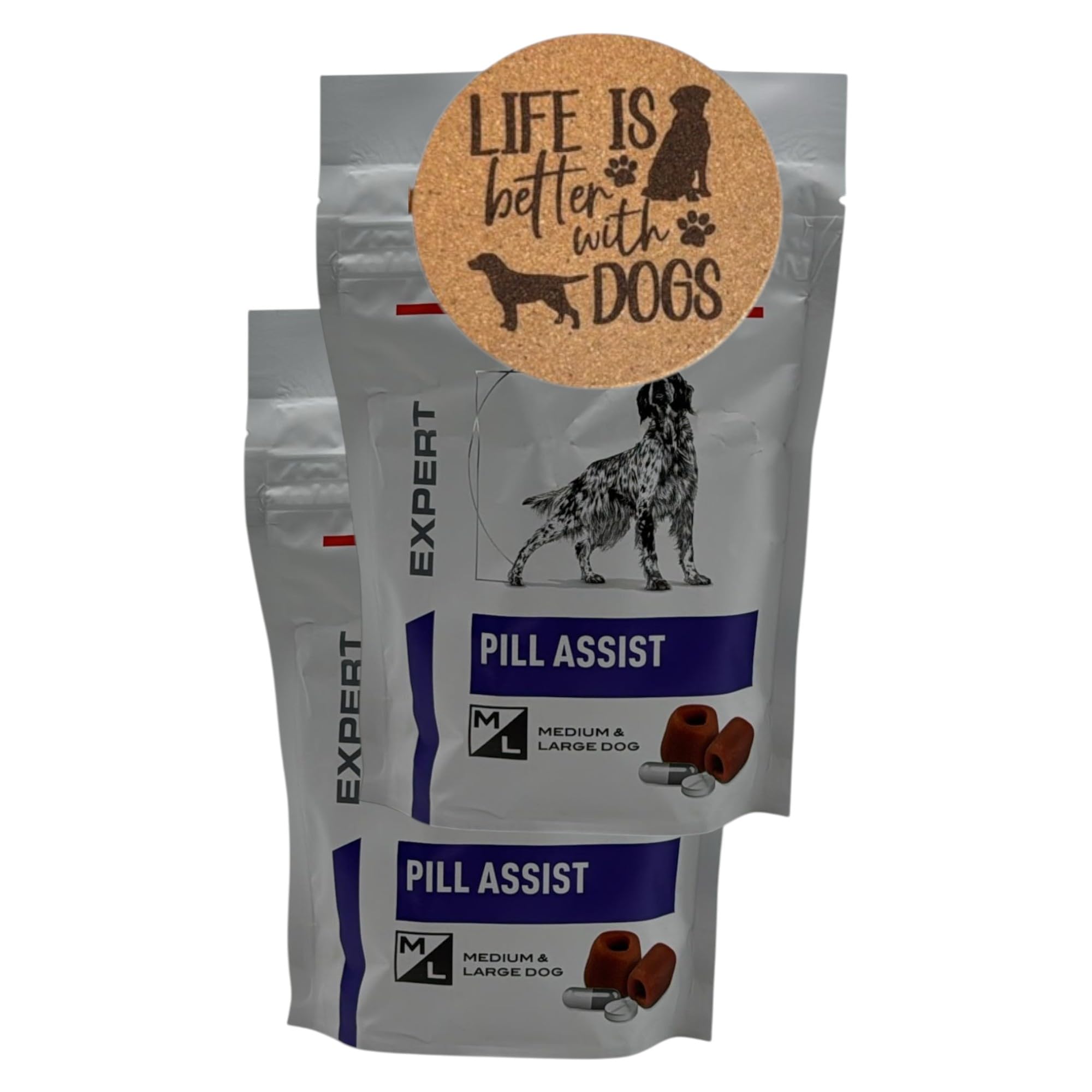 AETN Creations Pill Assist for Medium/Large Dogs 2x 224g Exclusive Treat Makes Giving Medicine to your Dog Easy plus AETN Chicken Jerky Treat