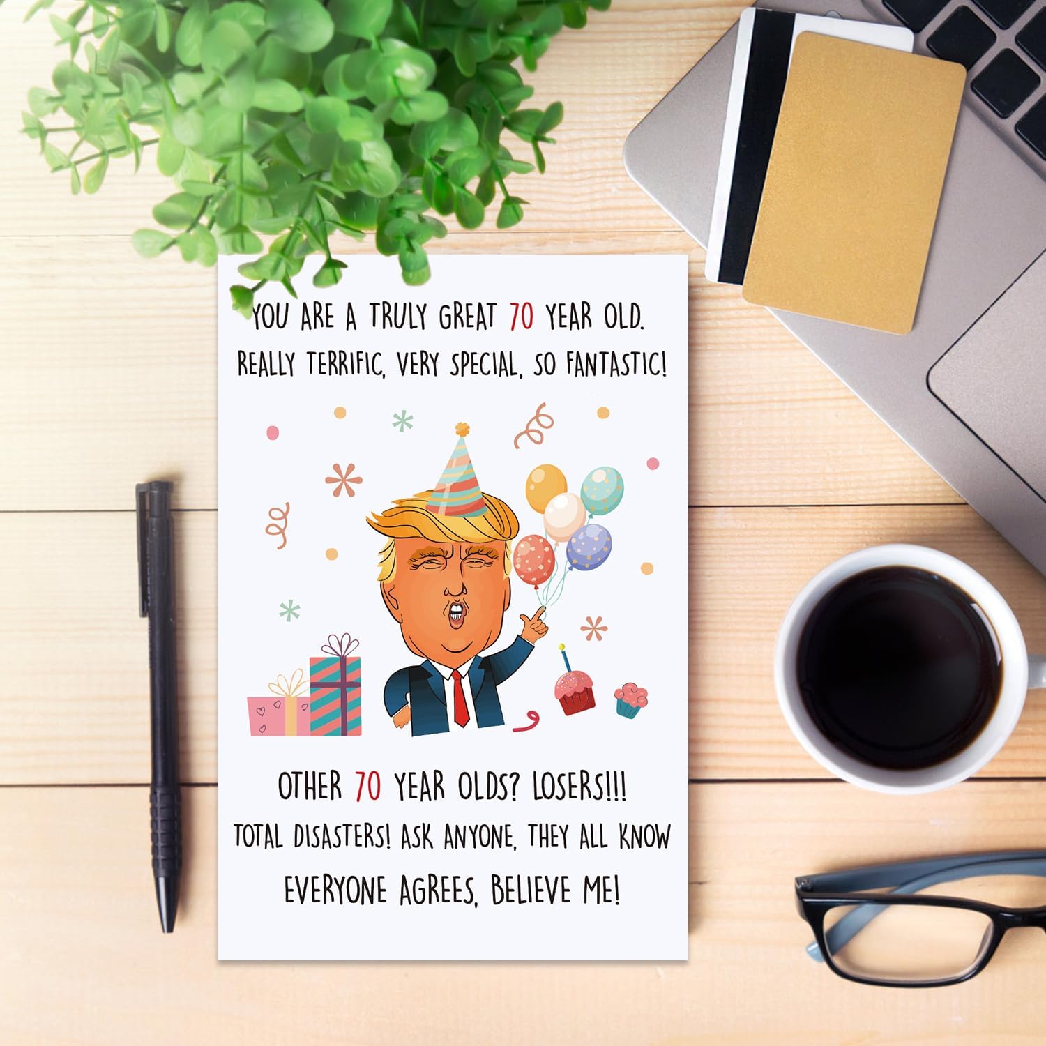 Funny 70th Birthday Card for Women Men, Humor Donald Birthday Gifts for 70 Year Old Men Women, Happy 70th Bday Decorations for Dad Mom Grandpa Grandma - Image 6