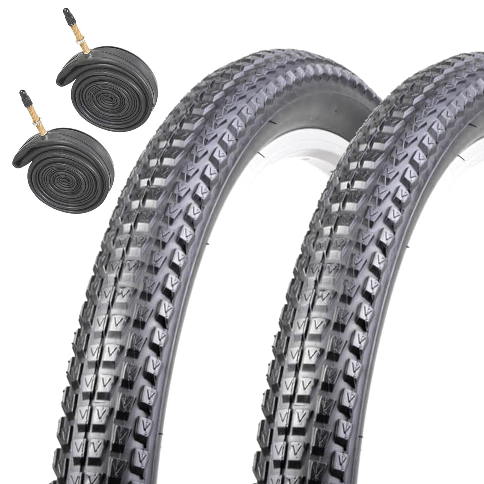 Chaos 29" x 2.10 Mountain Knobbly Bike Tyres with Presta Inner Tubes (Pair)