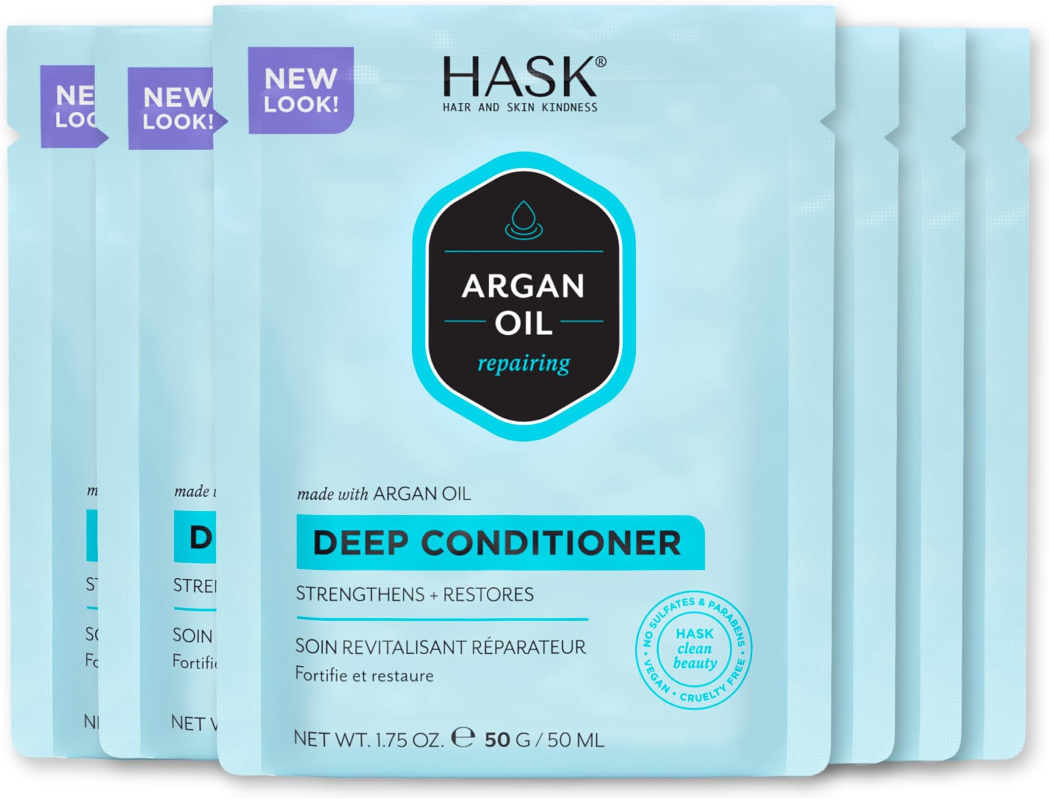 ARGAN OIL Repairing Deep Conditioner Treatments for all hair types, color safe, gluten free, sulfate free, paraben free - Pack of 6
