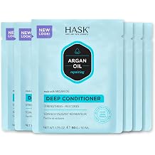 HASK ARGAN OIL Repairing Deep Conditioner Treatments for all hair types, color safe, gluten free, sulfate free, paraben free - Pack of 6