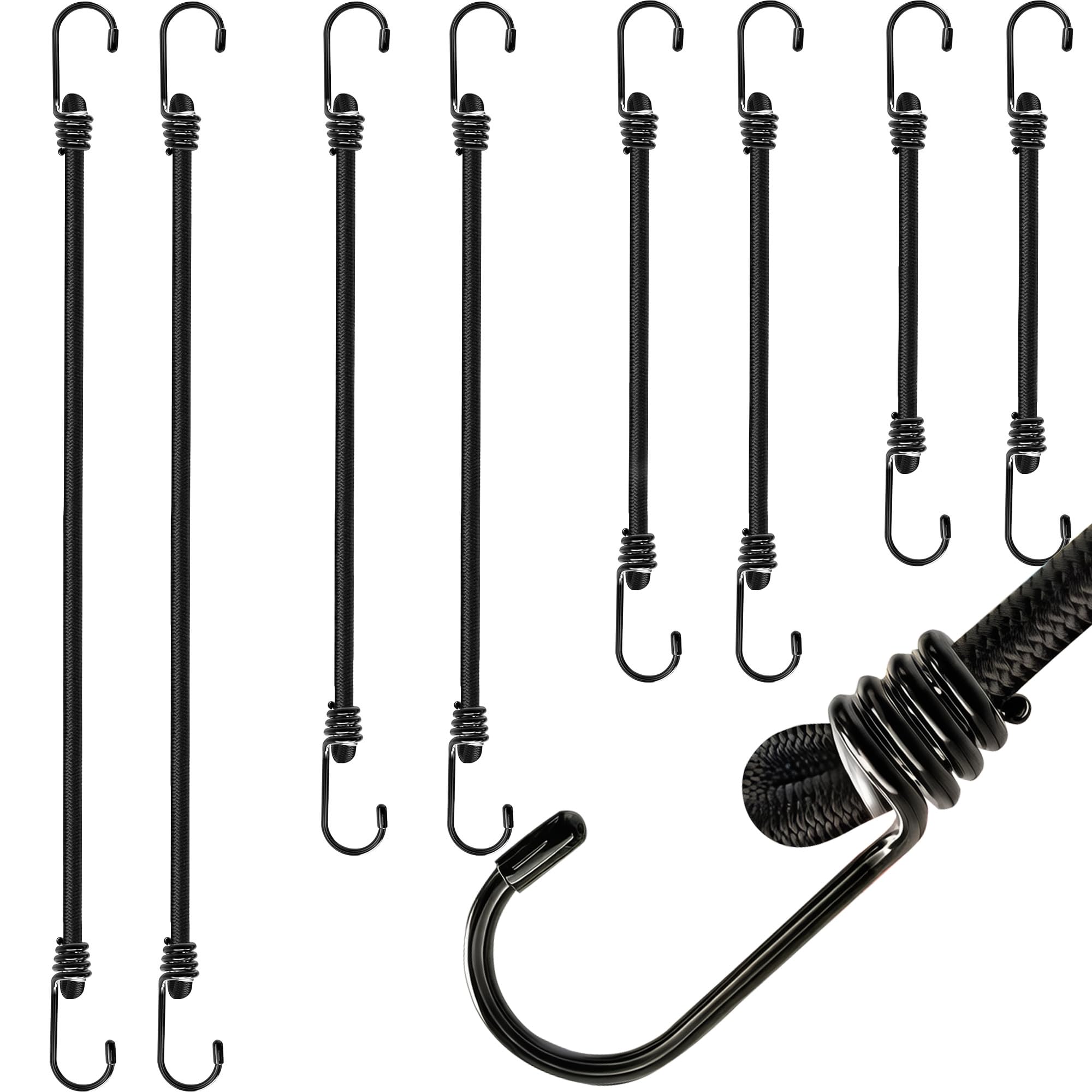 Mte As Photo 8Pack Bungee Cords With Hooks, 35Kg Max Load Bungee Straps, Universal Multi Sizes Bungee Straps, Multi-Purpose Elastic Straps With Hooks For Outdoor Camping, Tarps, Tents, Bikes Or Trucks