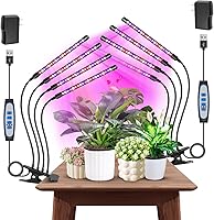 Vista 12 de Garpsen Luces de Crecimiento para Plantas de Interior, 2PCS 2 Cabezales Luces LED de Espectro Completo para Germinación de Semillas, 80 LEDs Luz