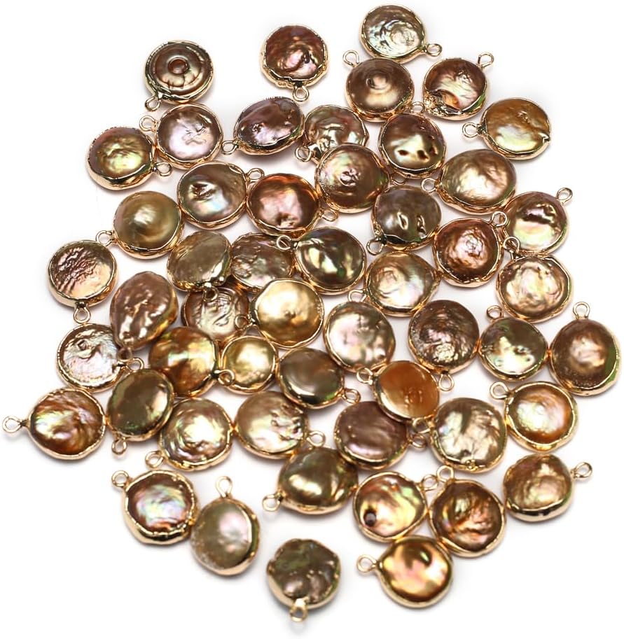 QSLLER 7pcs Natural Pearl Pendants Irregular Multiple Shapes Cultured Freshwater Baroque Pearl Charms for Jewelry Making Gift