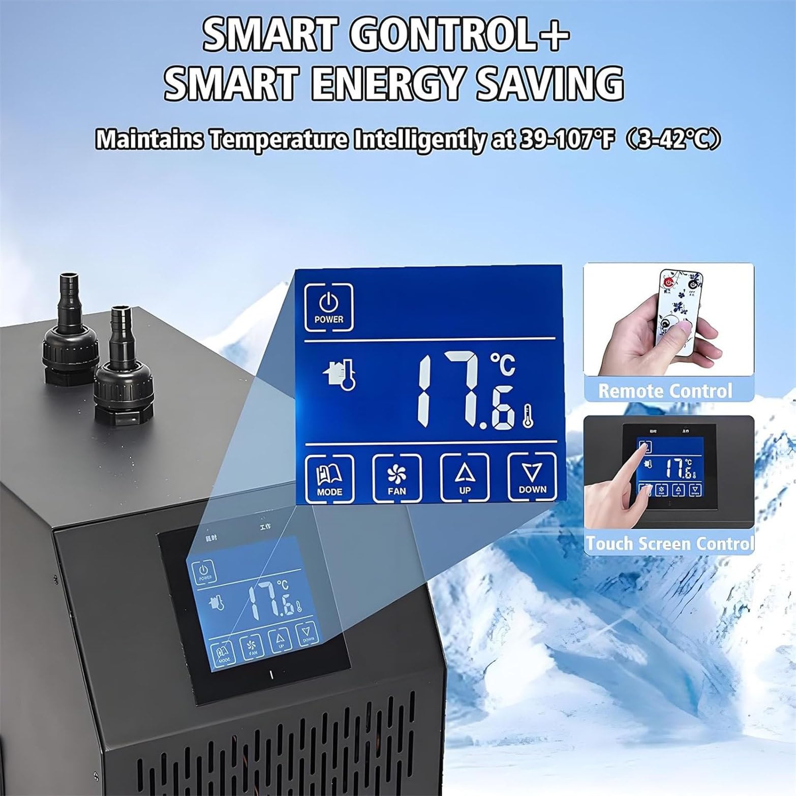 Enfriador de agua de inmersión fría, unidad de 300 litros con filtro y bomba integrados, control remoto para recuperación, enfriador de agua de baño de hielo para atletas y bienestar