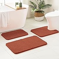 Vista 63 de MIULEE - Juego de 2 tapetes para baño, absorbentes, microfibra esponjosa y gruesa, con reverso antideslizante, lavable a máquina, para baño, ducha