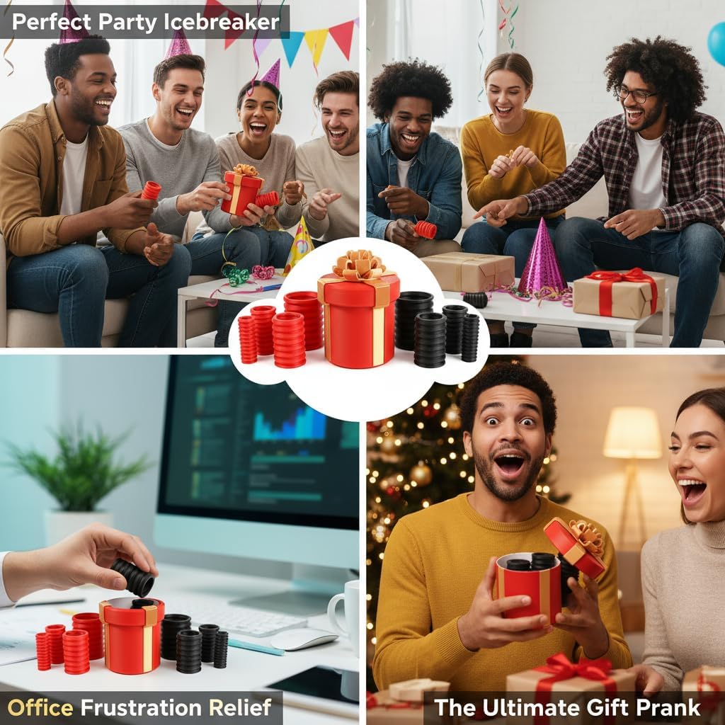 Annoying Nested Screw Gift Box - Annoying Nested Gift Box with Screws, Prank Screw Money Puzzle Boxes for Christmas (RED & Black)