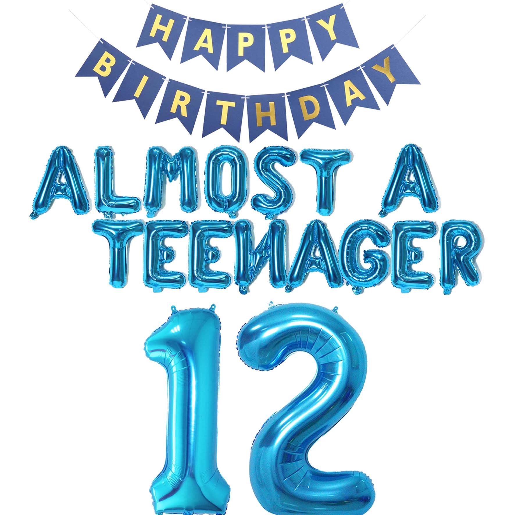 Amazon.com: 12th Birthday Decorations for Boys, Happy 12th Birthday  Decorations Almost a Teenager Balloons Foil Balloons for 12 Years Old  Birthday ...