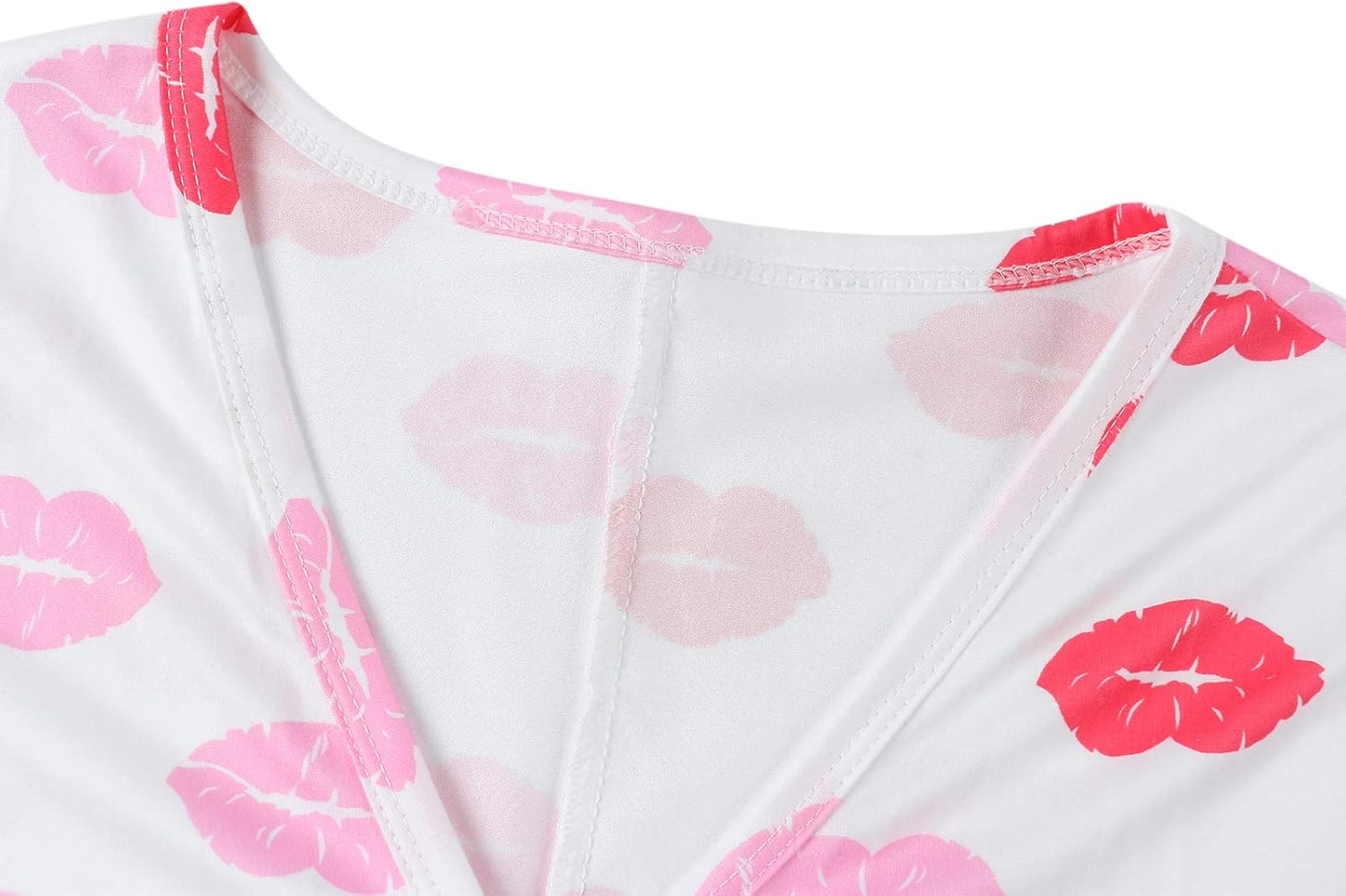 Piacakece Women's Sexy V-Neck Button Romper Long Sleeve Printed One-Piece Shorts Jumpsuit Valentines Outfit - Image 4