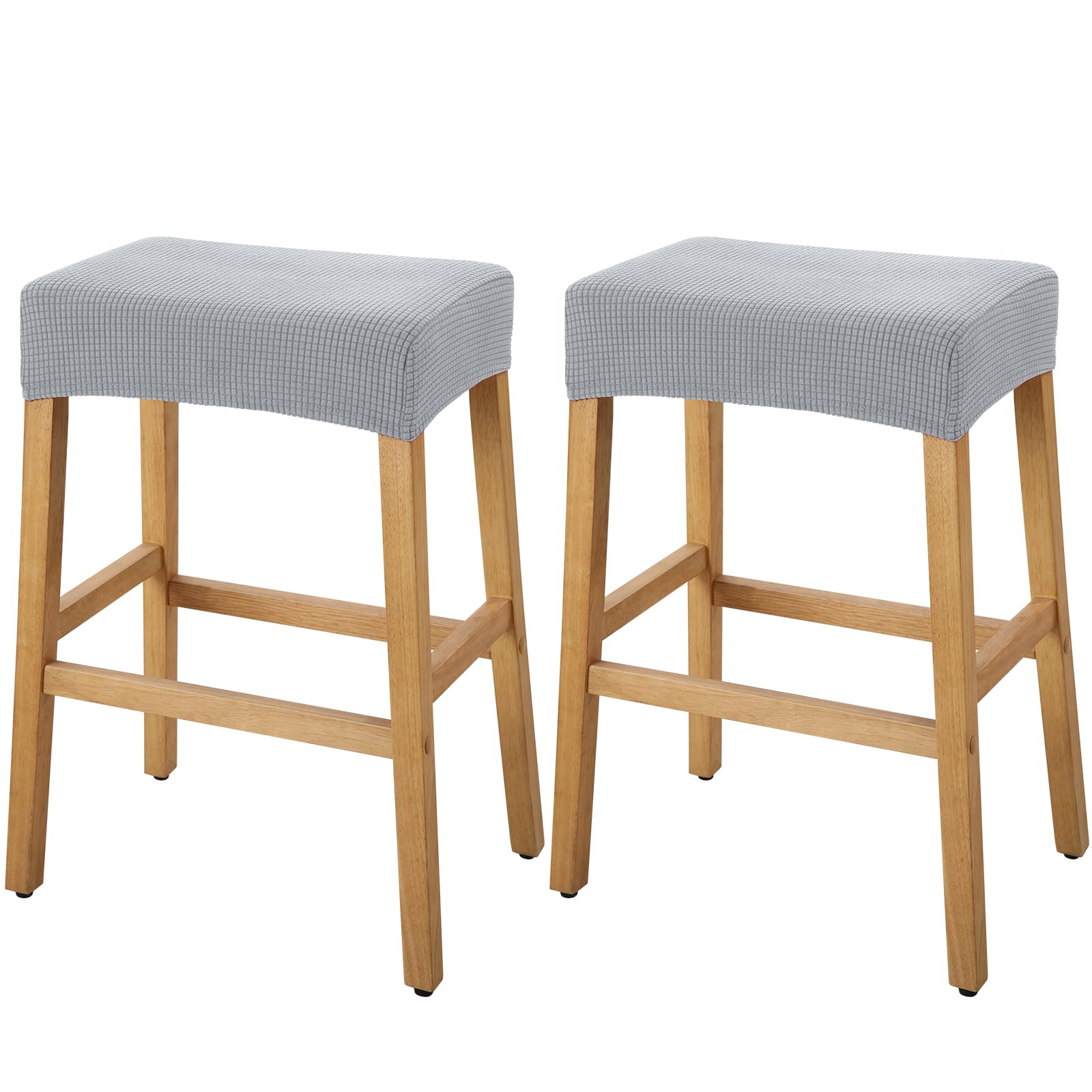YISUN Stool Covers Rectangle - 2 Pack Stretch Waterproof Saddle Seat Cover Counter Bar Stools Bar Chairs Covers Kitchen Island Chairs Cushion
