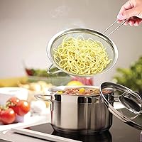 Vista 3 de 3 Fine Mesh Strainers Set with Handle for Kitchen - Sizes 7", 4.7", 3.3", Easy Clean 304 Stainless Steel, Comfortable Non-Slip Grip. Ideal for Tea