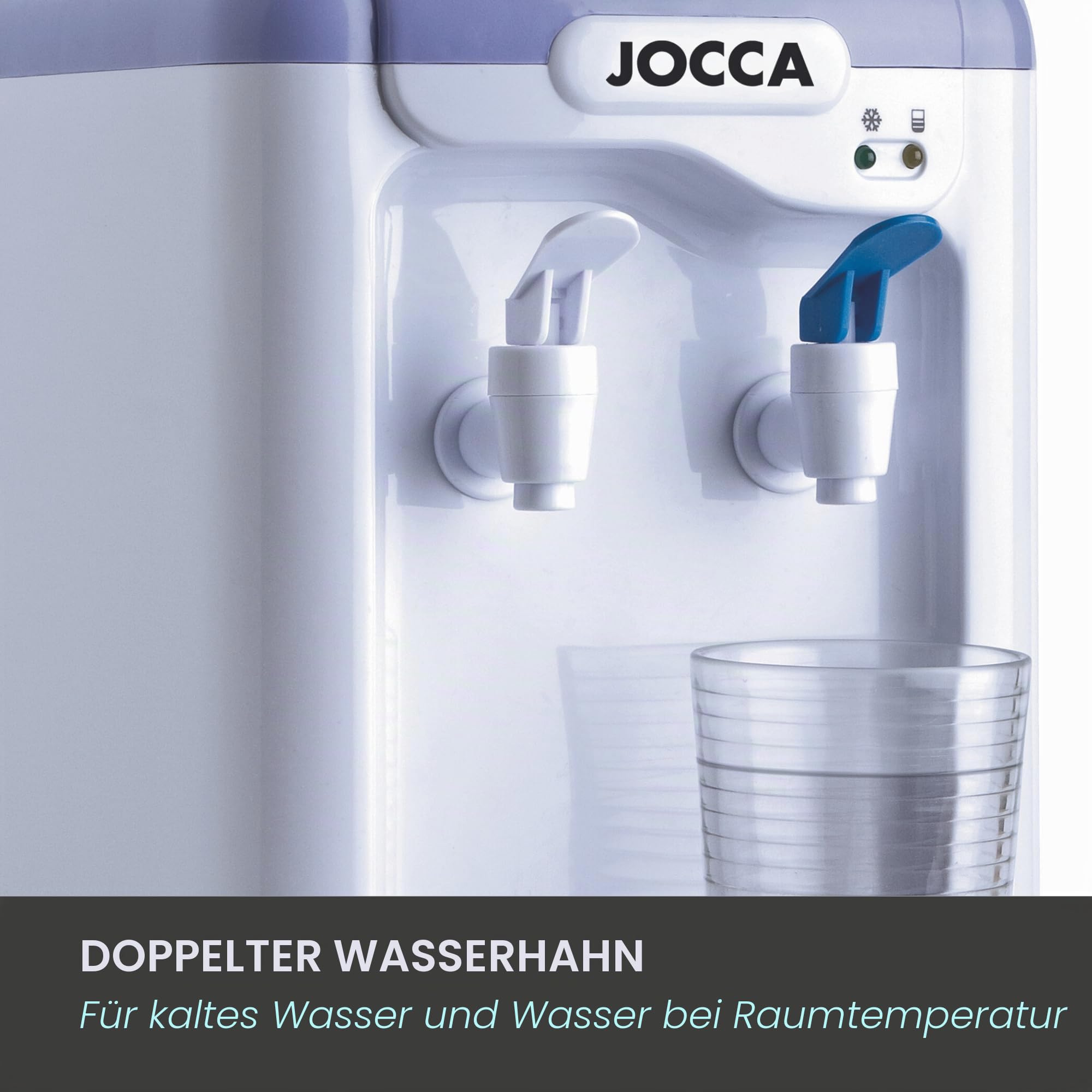 Jocca Wasserspender mit 7 Liter Tank, Kühlsystem 10-15°C, BPA-frei, Weiß-Lila
