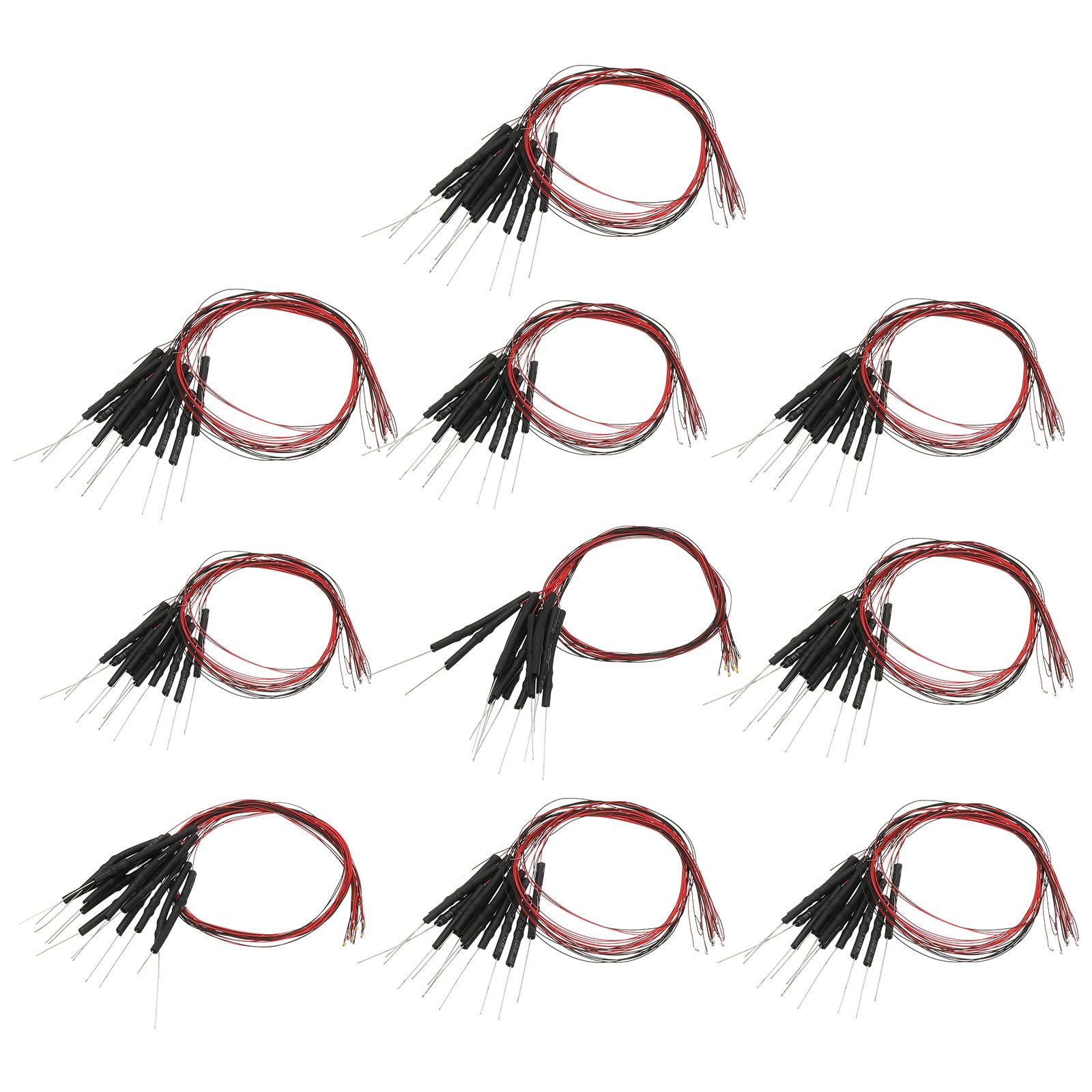 PATIKIL 0402 Pre-Wired Micro LED, 100 Pcs 9-12V Pre-soldered Mini Light Emitting Diodes Surface Mount Device for Model, DIY, 9.8" Length, 10 Colors