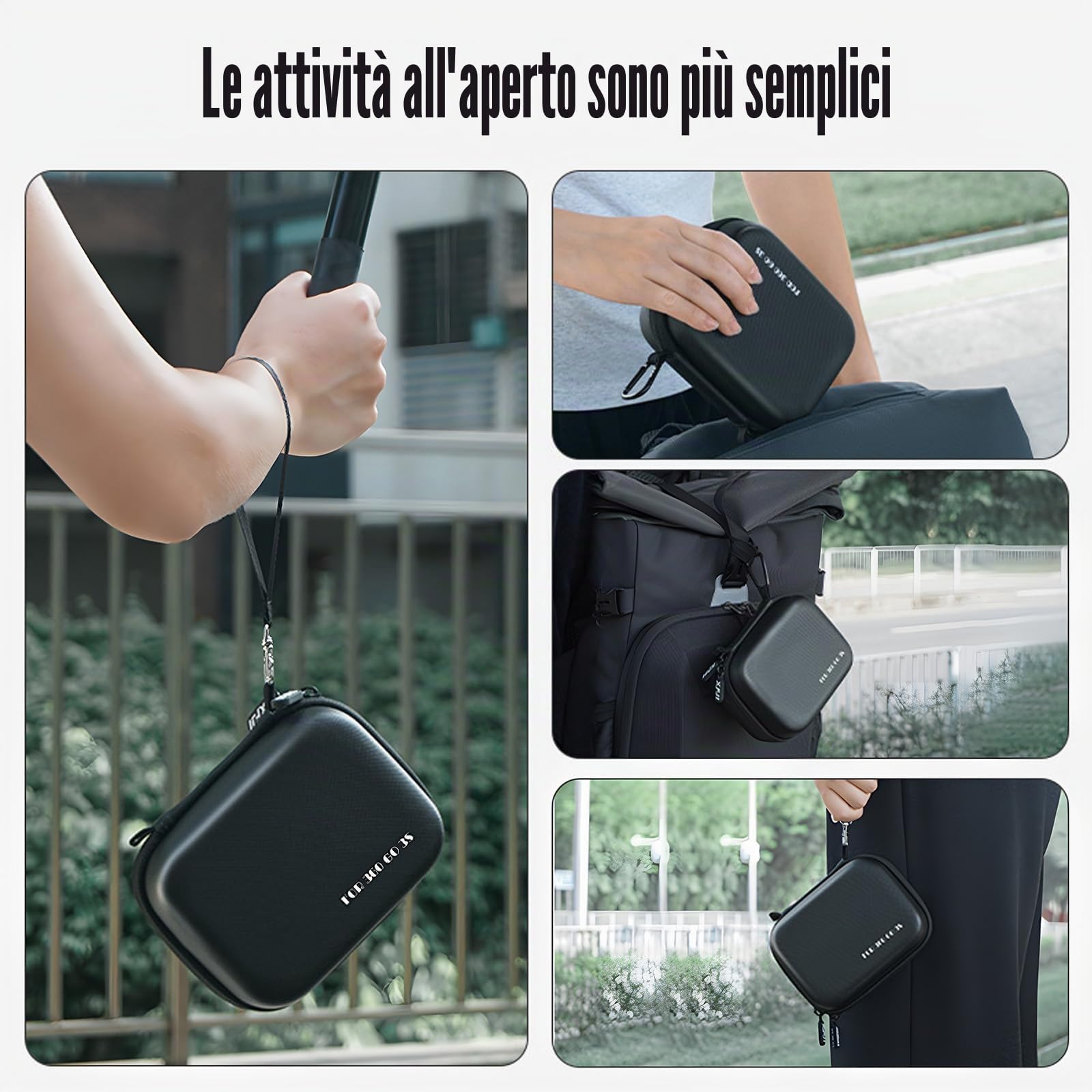Custodia per Insta 360 GO 3S/GO3, Organizzatore Accessori, Mini Protective Storage Clutch Bag, Nero, Classico