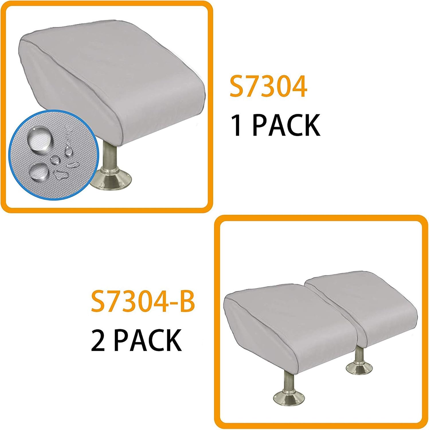 iCOVER Boat Folding Seat Cover-1 Pack 600 Denier Canvas Waterproof Heavy-Duty Weather Resistant Material Trailerable Fishing Chair Cover