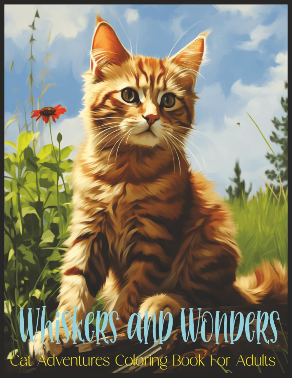 Whiskers and Wonders Cat Adventures Coloring Book for Adults- Relaxing Cat Coloring Pages with Magical Adventures, Cute Characters & Stress Relief ... Adults with Cozy Scenes, Creative Adventures