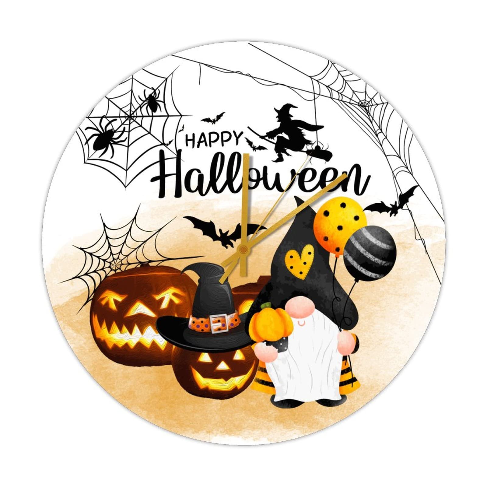 Horloge bois Halloween silencieuse pour éliminer le tic-tac du salon