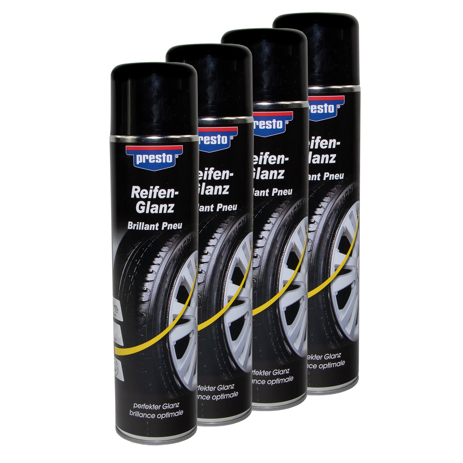 Reifenglanz Spray Reifenpflege Schutz Glanz Versiegelung Presto 383458 4 X 600 ml