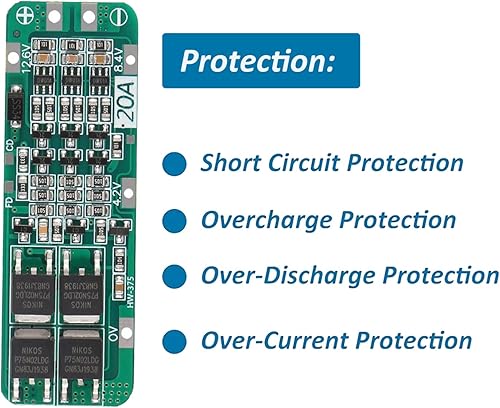Miniatura 4 de 6 unids 3S 20A BMS 18650 Li-ion Módulo Cargador de Batería de Litio BMS Placa de Protección PCB 11.1V 12V 12.6V Módulo SobredescargaSobrecorriente