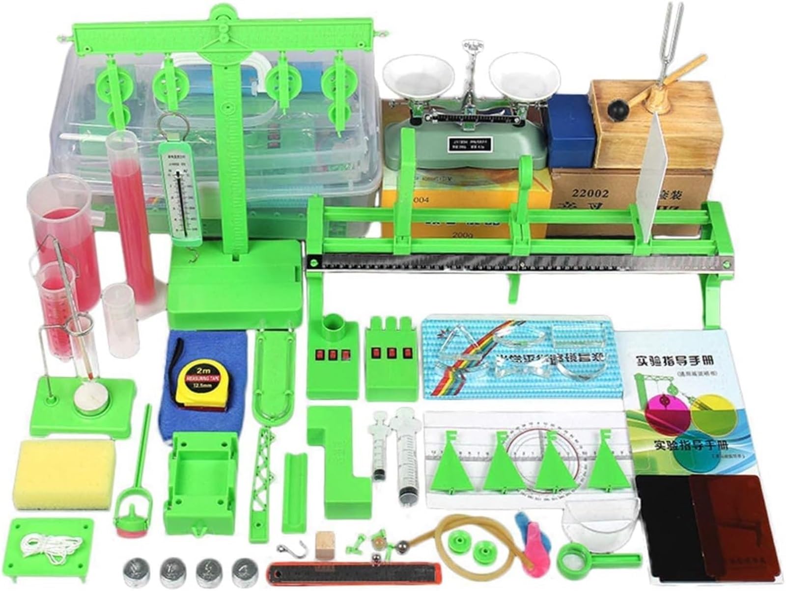 Kit Completo per Esperimenti di Fisica: Equilibrio delle Forze, Attrito, Pressione, Elettromagnetismo. Set Completo per Laboratori Scientifici.