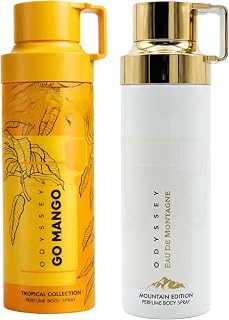 Odyssey Go Mango Tropical Collection and Eau De Montagne - Mountain Edition Perfume Body Spray - Pack of 2 Price In India