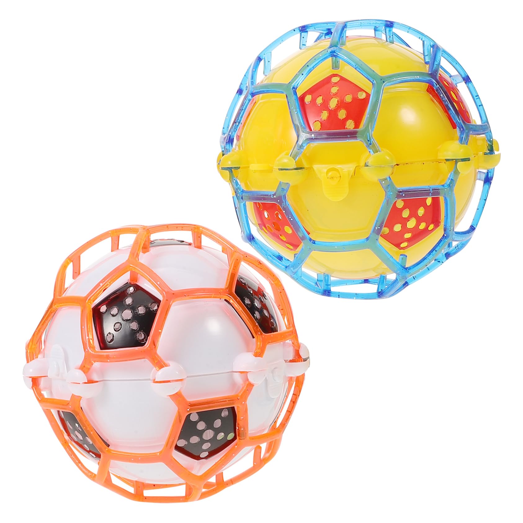 Vaguelly 2pcs Luminous Jumping Ball Musical Bouncy Football for No Battery Required for Parties Creative Present Random Color