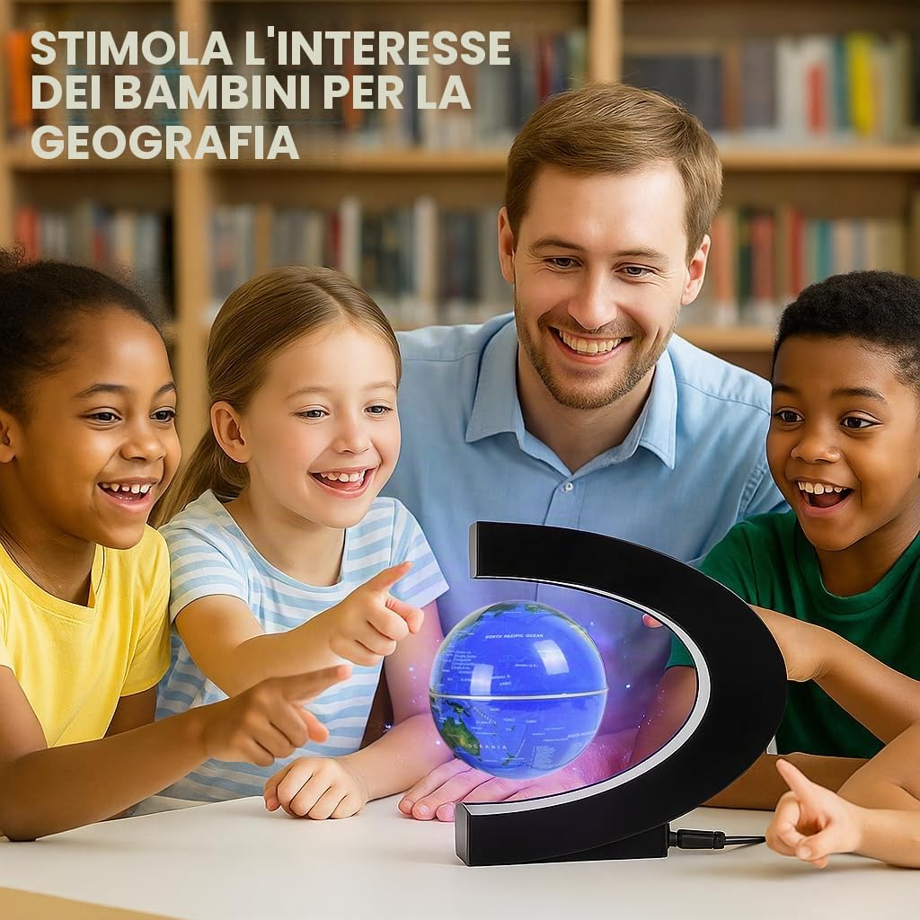 Globo galleggiante a levitazione magnetica con luce LED – decorazione unica per ufficio, casa o camera da letto, regalo di compleanno per uomini, bambini, marito o modello