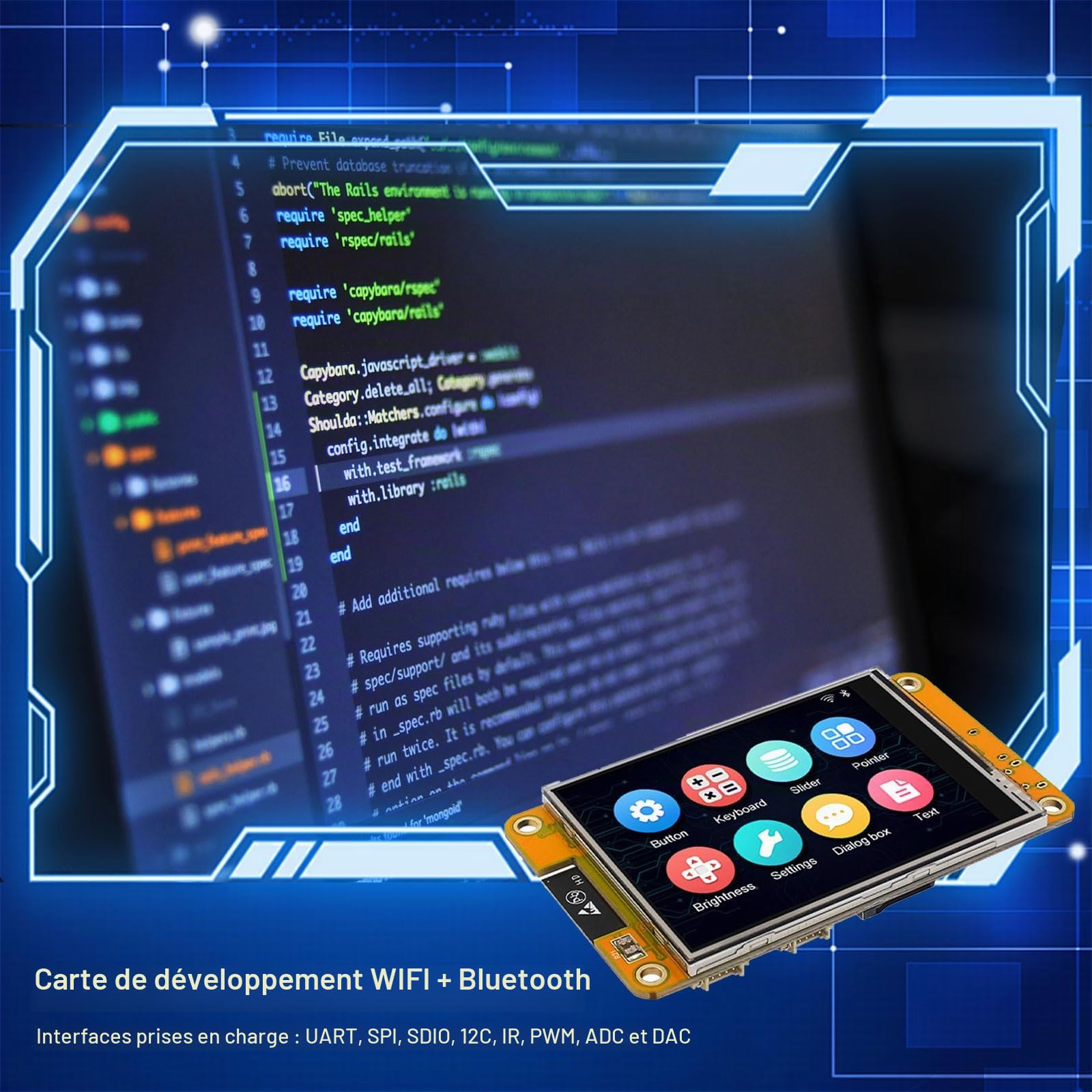 ESP32 Écran, ESP32 Ecran Tactile Board Avec Wifi Bluetooth, 2.8" 240 X 320 ESP32-2432S028R Module, TFT Touch Display, Carte De Développement Avec Stylet, Compatible pour Arduino IDE