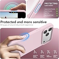 Vista 124 de GONEZ Funda de silicona para iPhone 15 Pro Max, compatible con Magsafe, protector de cámara + protector de pantalla, forro de microfibra suave Negro