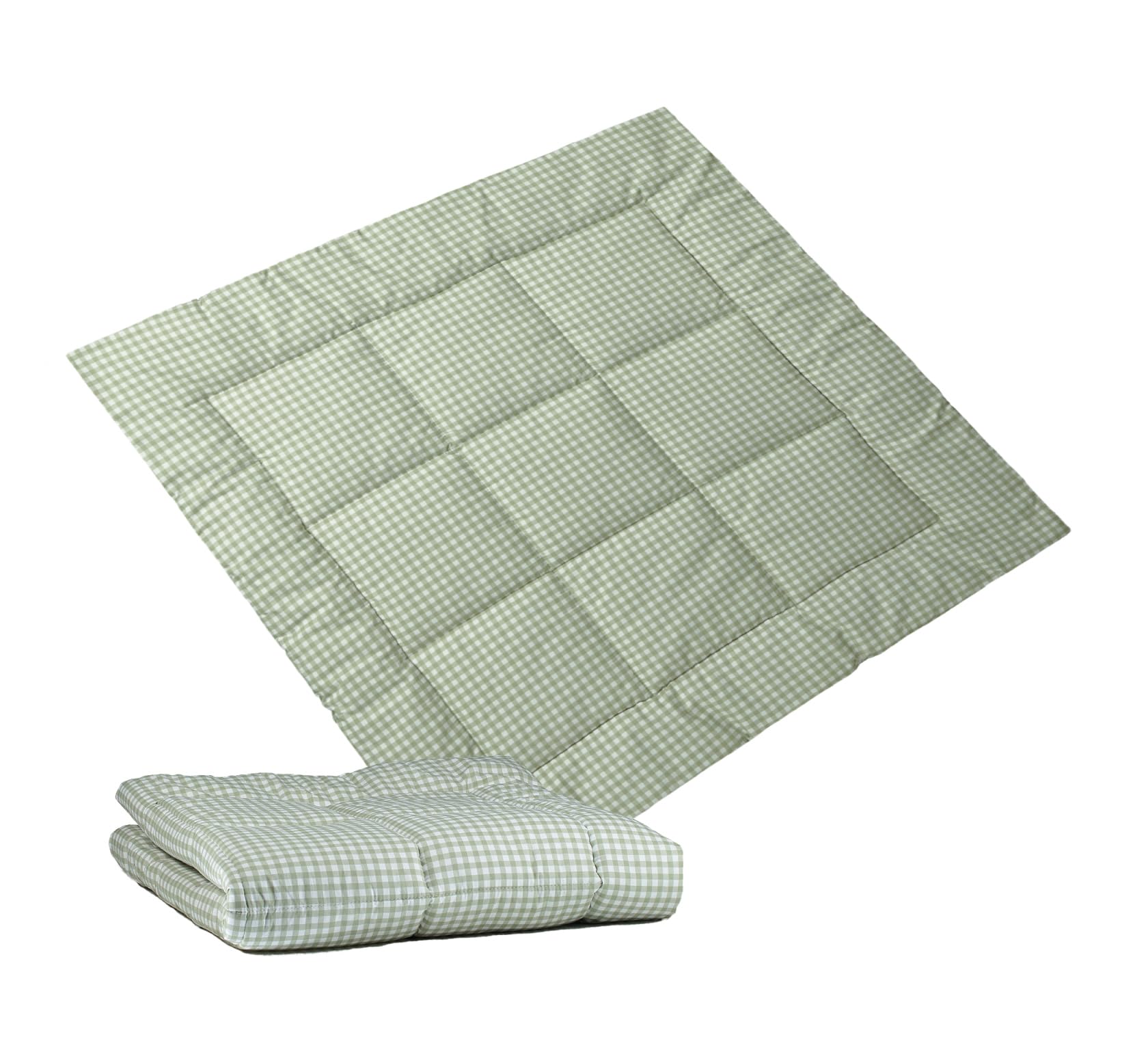 molis&co - Krabbeldecke für Baby 100x100 cm - 100% Baumwolle (OEKO-TEX) - Spielmatte Baby Multifunktional, Dick & weich gepolstert - Ideal als Babydecke & Spieldecke Baby - Mint Tea