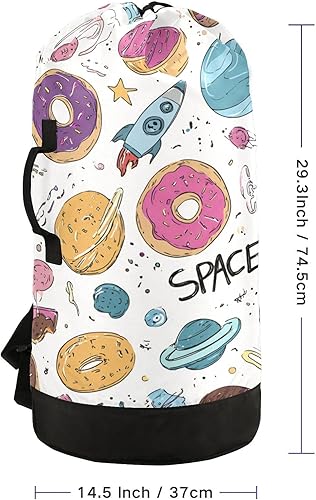 Miniatura 9 de Mochila de lavandería con correas ajustables para el hombro, bolsa de lavandería sucia para viajes, campamento, universidad, resistente,