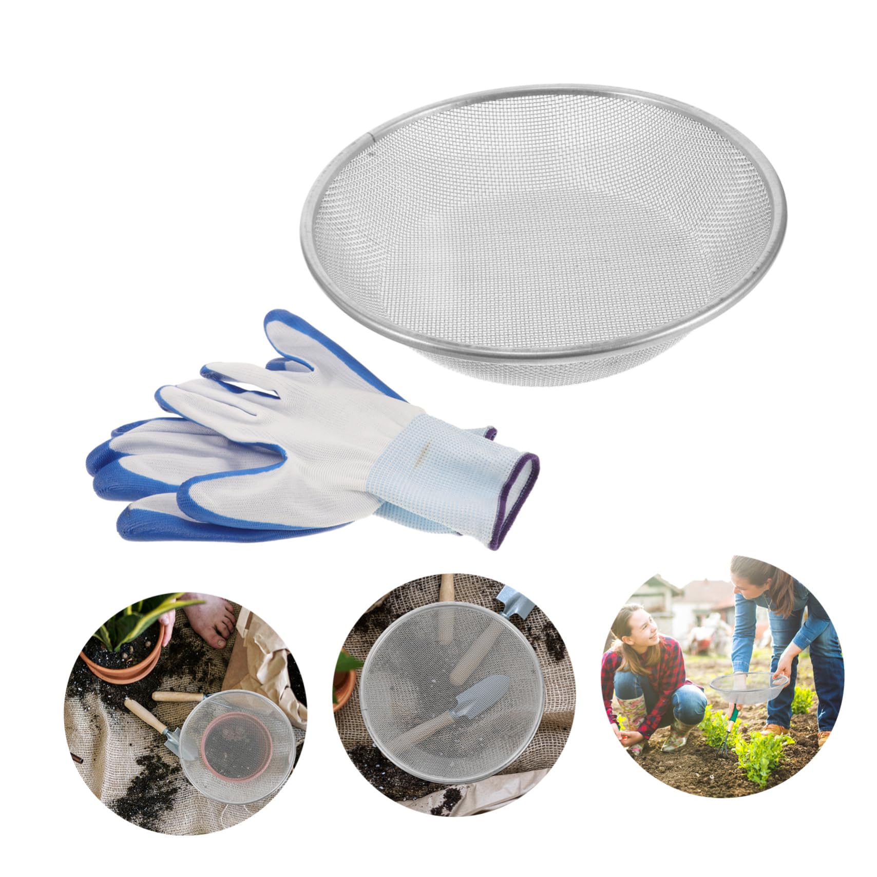 VICASKY Cedazo de Malla Delicada para Compost y Suelo, 30 Cm, Compatible con Cubo de 5 Galones, Herramienta de Jardinería y Duradera
