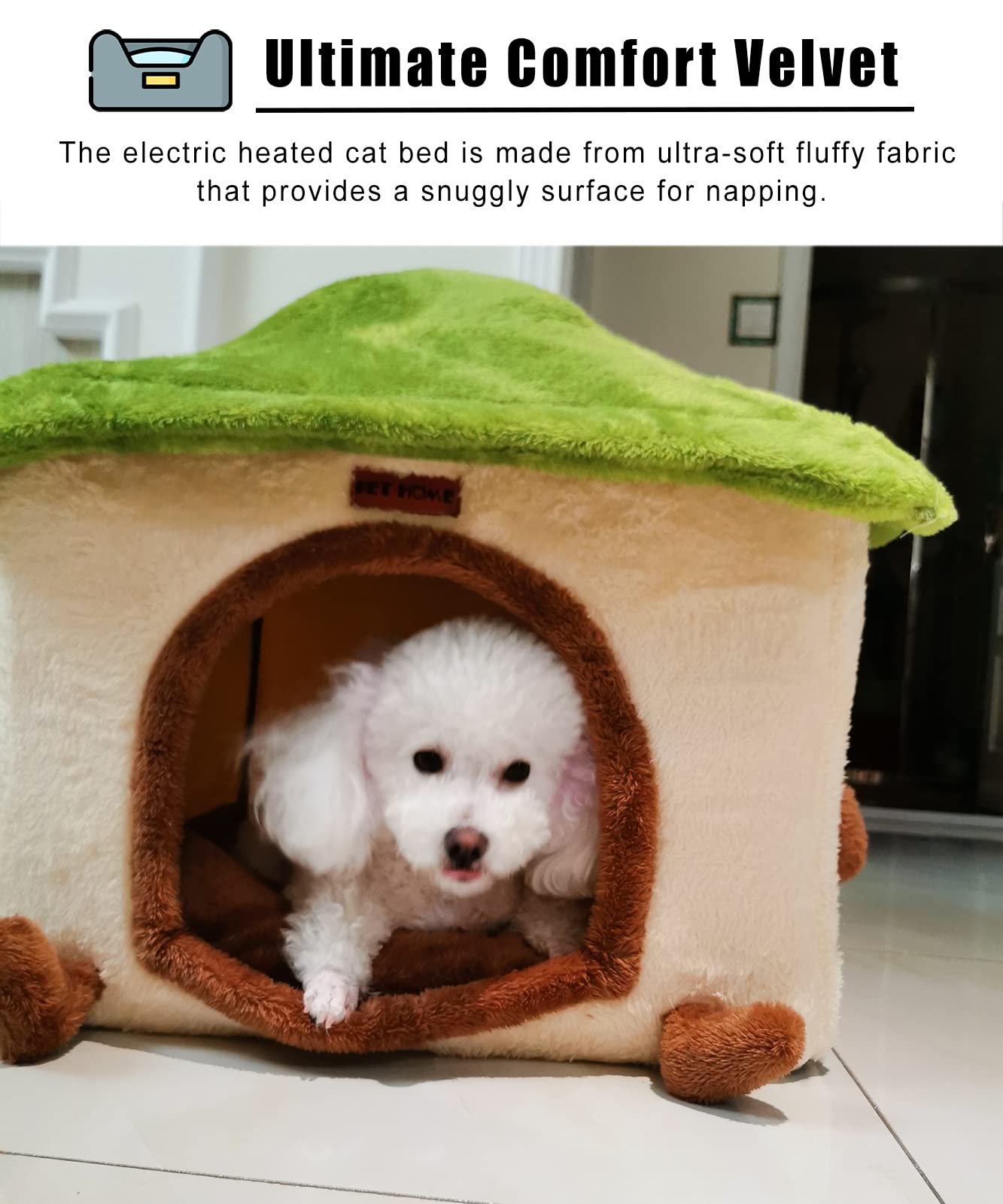 Tapis Chauffant Chien Chat Maison de Chat Chauffante en Velours Confort, Lit Chauffant Électrique pour Animaux de Compagnie Chat Chiens, Couvertures D'intérieur D'animal Familier pour Des Chats